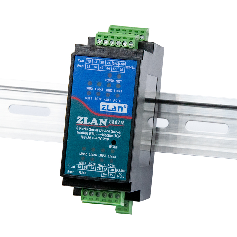 工業(yè)級導(dǎo)軌式8串口服務(wù)器四路RS485轉(zhuǎn)以太網(wǎng)Modbus網(wǎng)關(guān)MQTT卓嵐